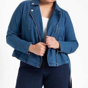NWT ELOQUII denim moto jacket size 18/20
